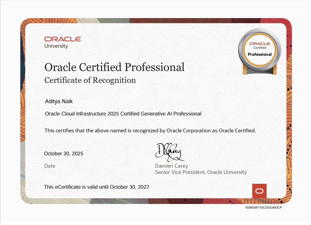 OCI Certified Generative AI Professional